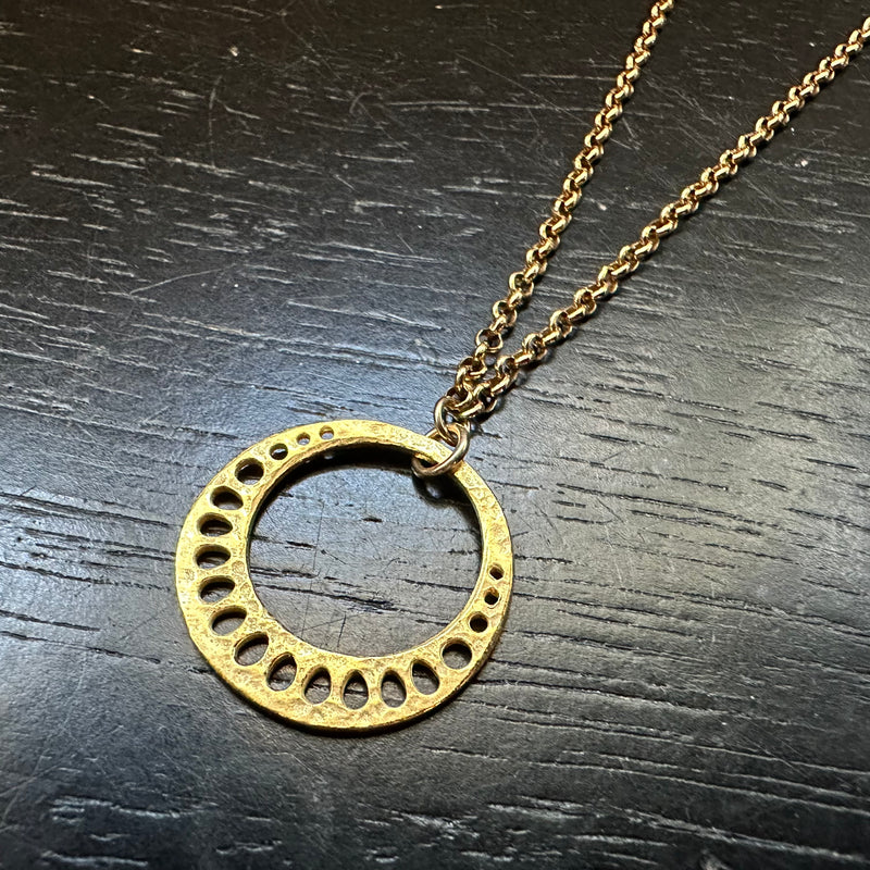 Tiny 24K GOLD VERMEIL Lotus Root Necklace