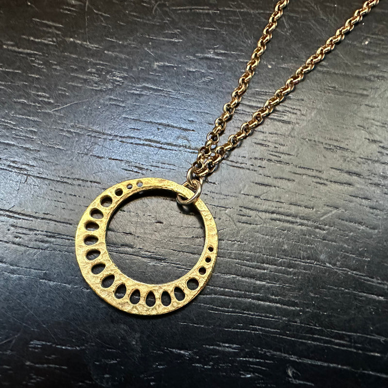 Tiny 24K GOLD VERMEIL Lotus Root Necklace