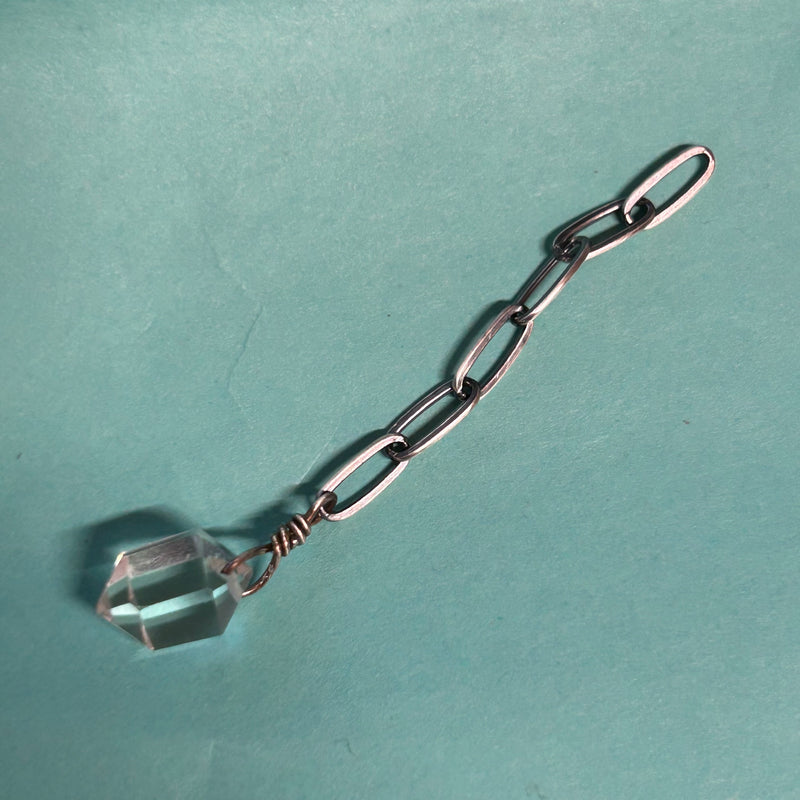 PRIVATE LISTING FOR SARA: Nomadic charm: Silver link (comet-style) chain/ Sm Herkimer