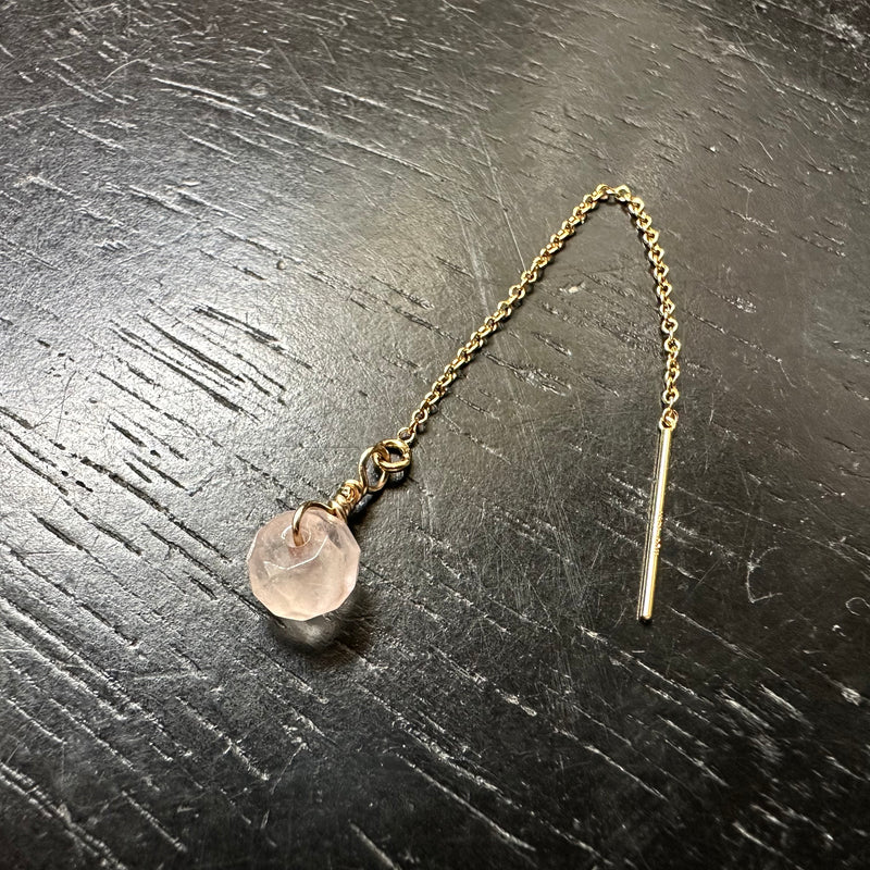 Shadow Threader Earrings with Gold Chain and Your Choice of Crystal
