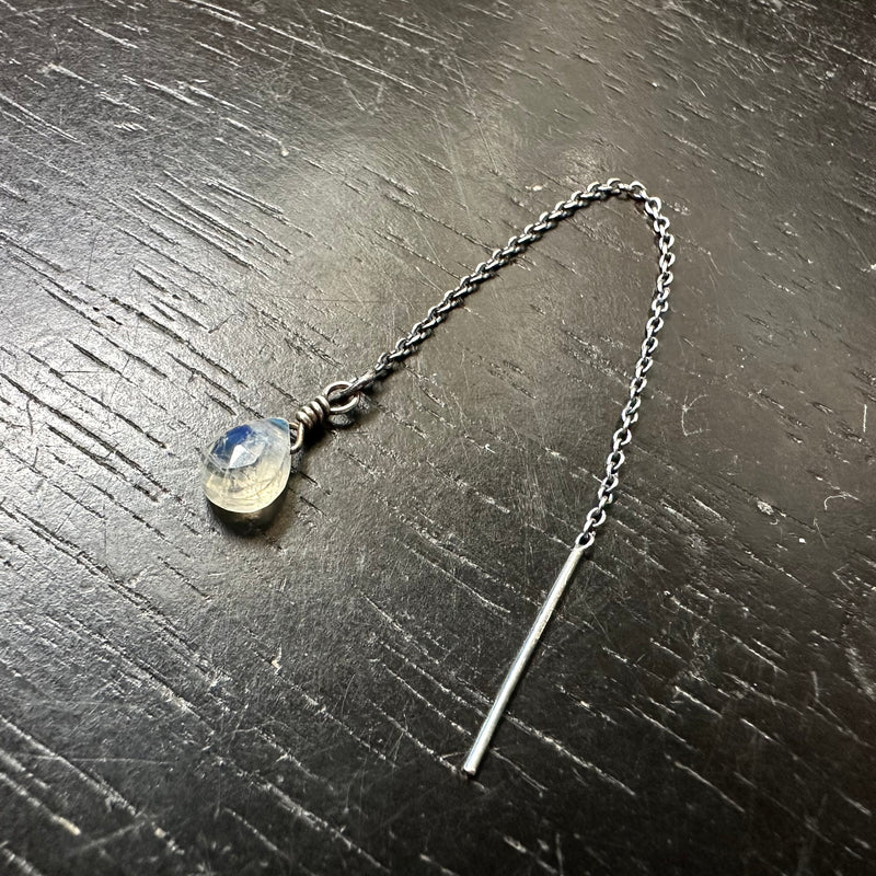 Shadow Threader Earrings with Silver Chain and Your Choice of Crystal