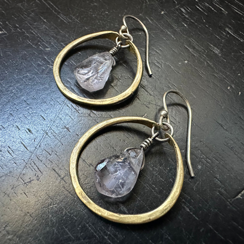 ASSORTED TINY HOOPS with GEMSTONES: Choose your favorite!