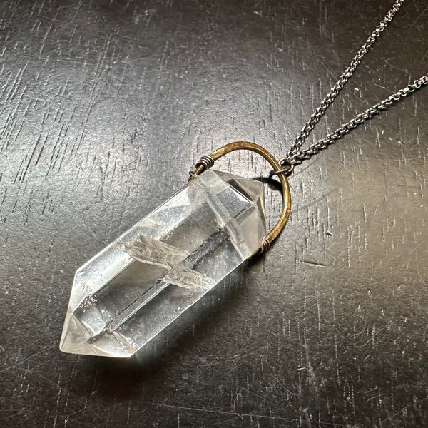 Double-Pointed Clear Quarz Taliswoman Necklace #1