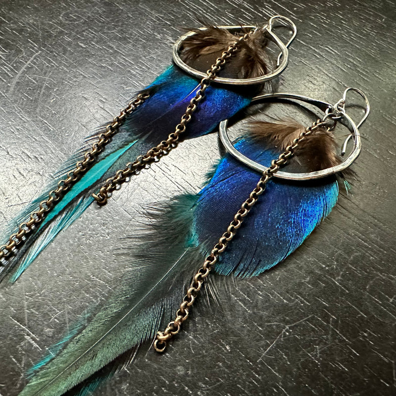 Feather 2025 earrings blue