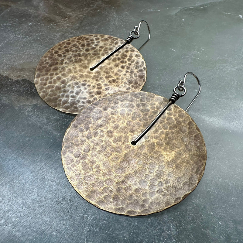 Brass Disc Earrings