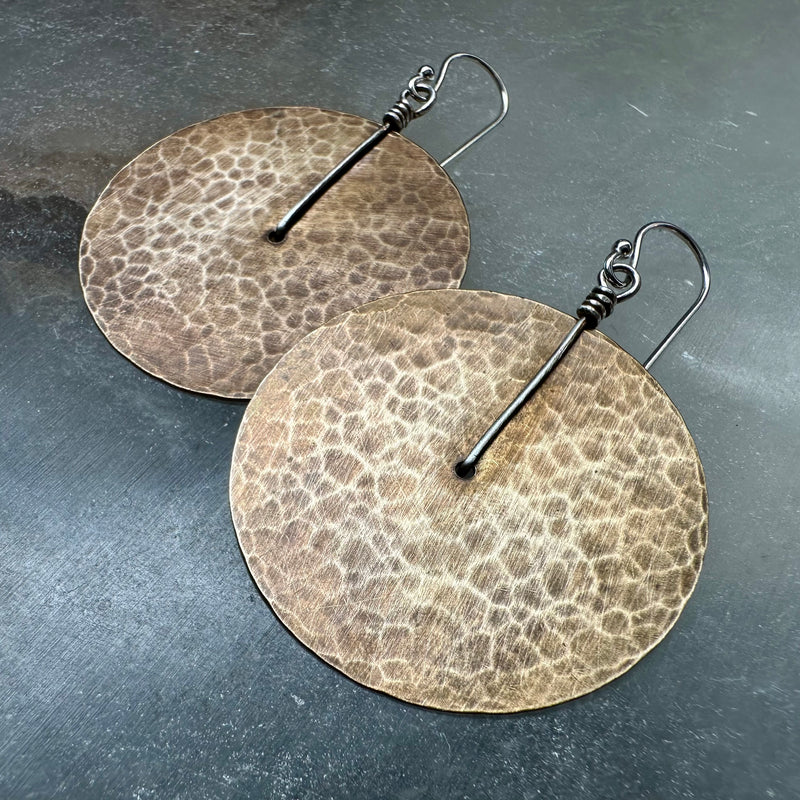 Brass Disc Earrings