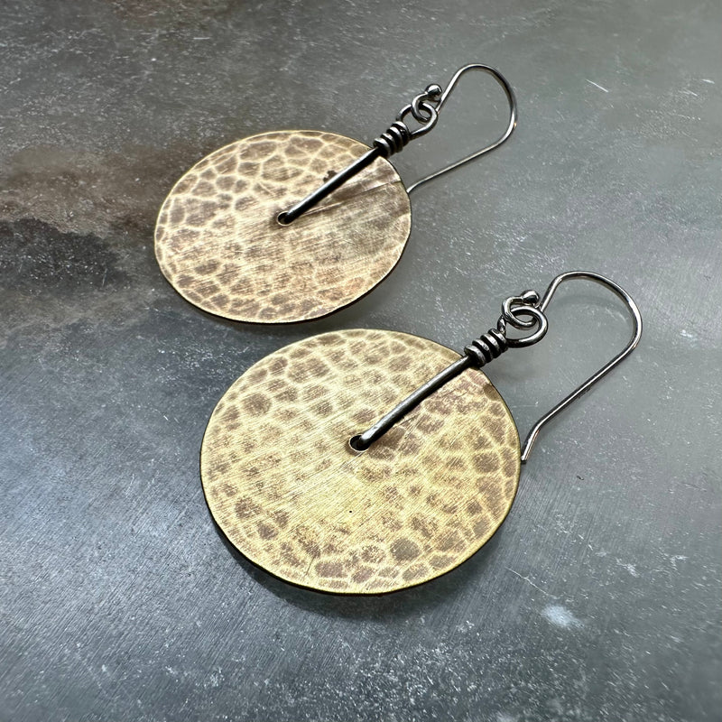 Brass Disc Earrings