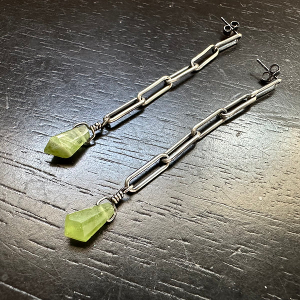 Peridot Comet Earrings