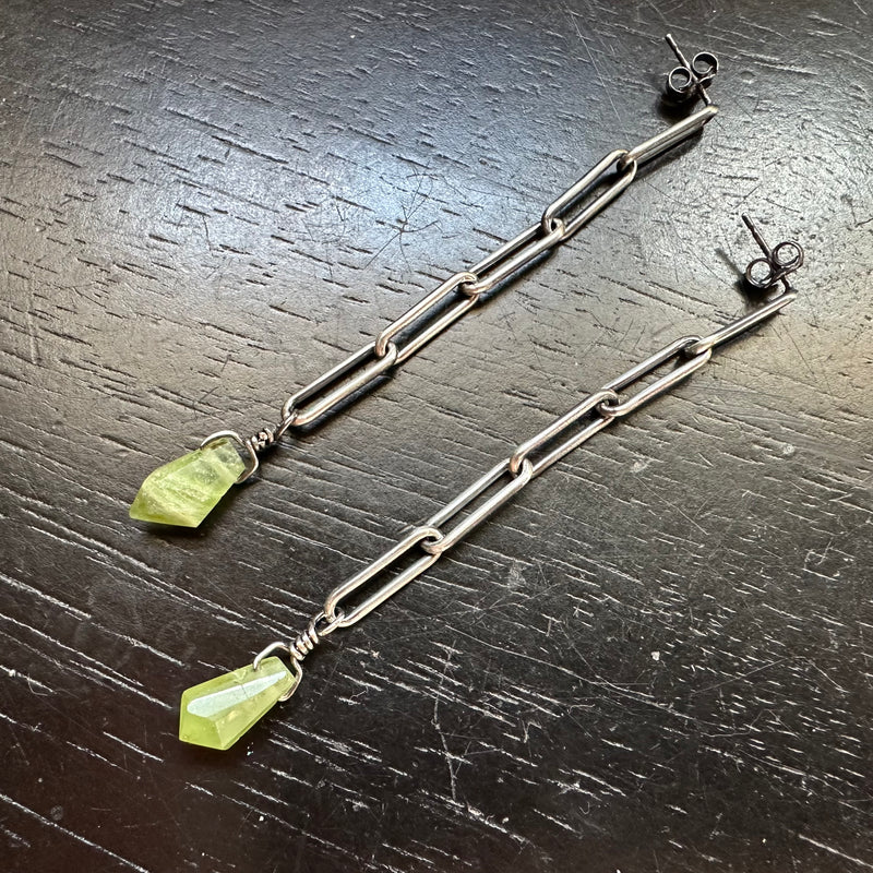 Peridot Comet Earrings