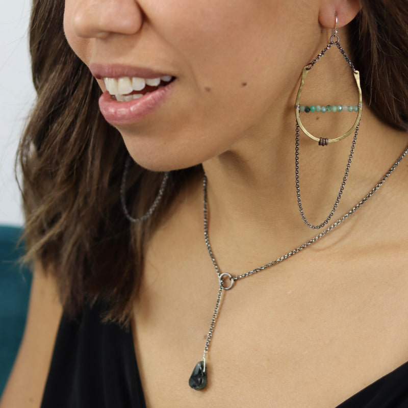 Artemis Earrings with Emerald