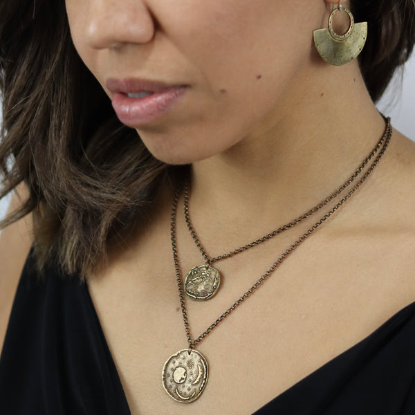 Brass Athena's Owl Coin Necklace