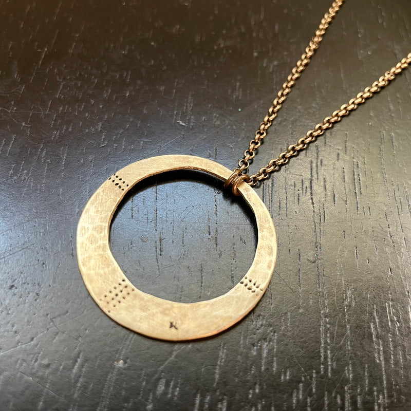 ORIJEN'S: Brass Divine Circle Medallion on Brass Necklace