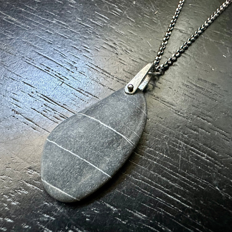 VERMONT ROCKS! "WISHING STONE" TINY SILVER TALISWOMAN, #18