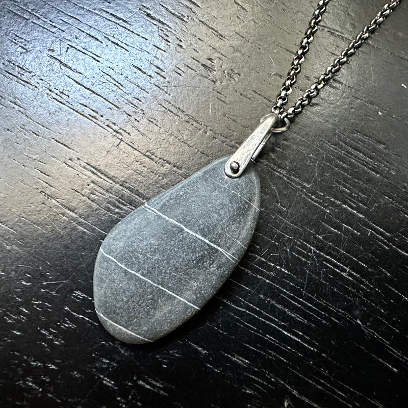 VERMONT ROCKS! "WISHING STONE" TINY SILVER TALISWOMAN, #18