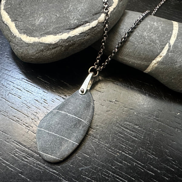 VERMONT ROCKS! "WISHING STONE" TINY SILVER TALISWOMAN, #18