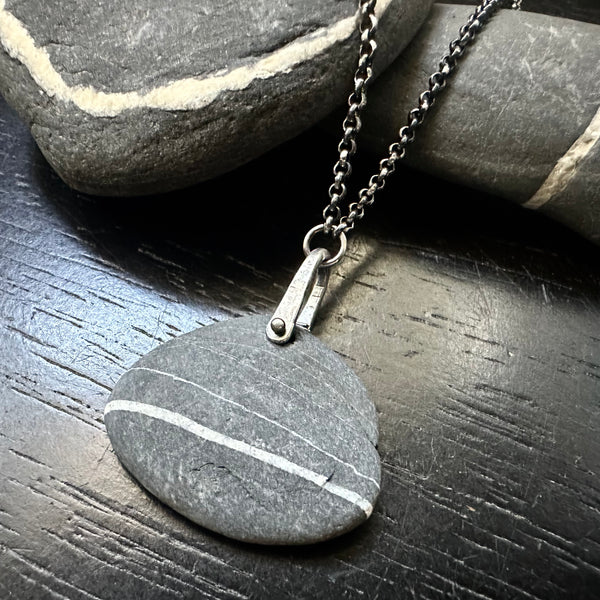 VERMONT ROCKS! "WISHING STONE" TINY SILVER TALISWOMAN, #19