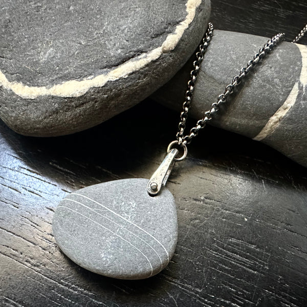VERMONT ROCKS! "WISHING STONE" TINY SILVER TALISWOMAN, #16