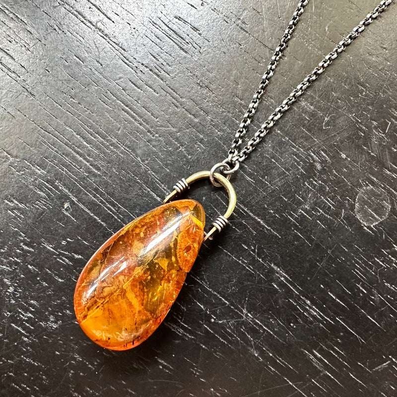 #10 Amber Taliswoman Necklace OOAK #10 (The largest of the batch!)