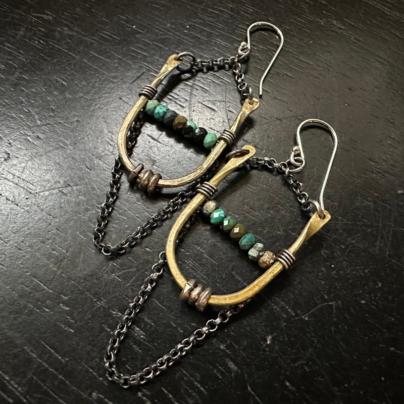 TINY ARTEMIS EARRINGS: Faceted TURQUOISE (DECEMBER BIRTHSTONE)