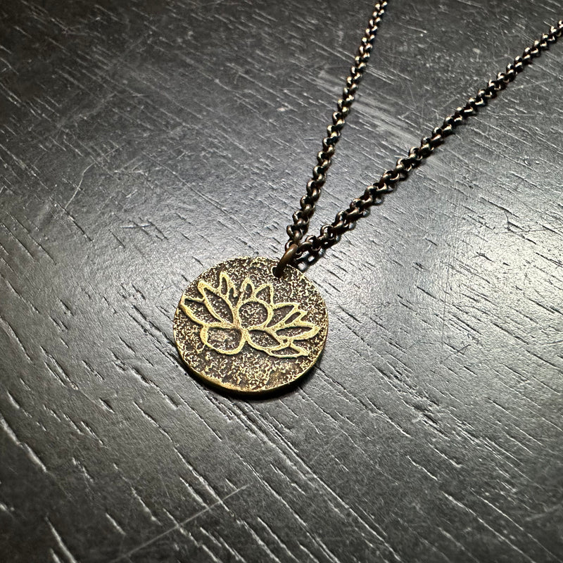 YOGA LOTUS/OM PENDANT: Your choice in Brass or Silver!