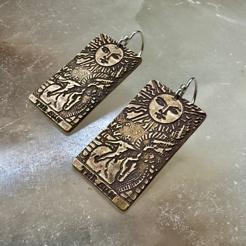 Sun Tarot EARRINGS - Brass