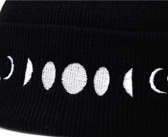 ONLY 1 LEFT! Moon Phase Beanie in Black