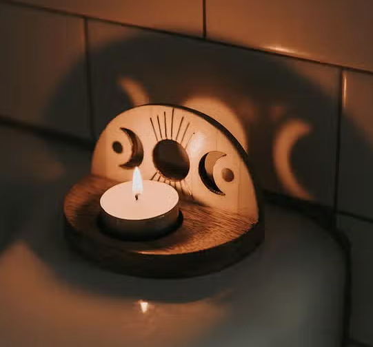 Moon Phase Tealight Candle Holder