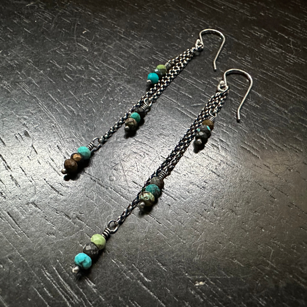 Silver Dew Drop Earrings with Your Choice Of Crystal