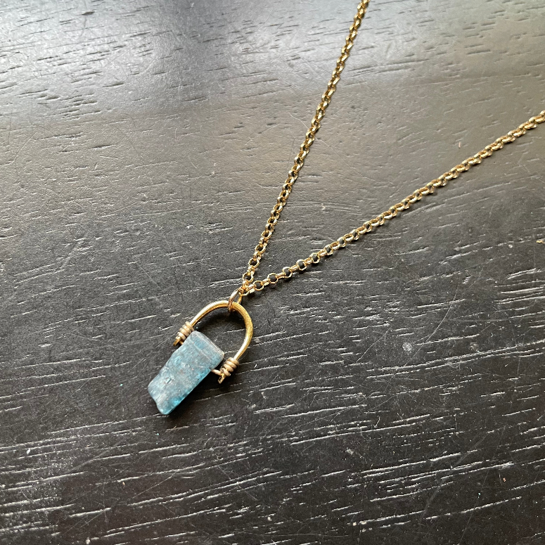 Tiny Gold Taliswoman Necklace with Your Choice of Crystal