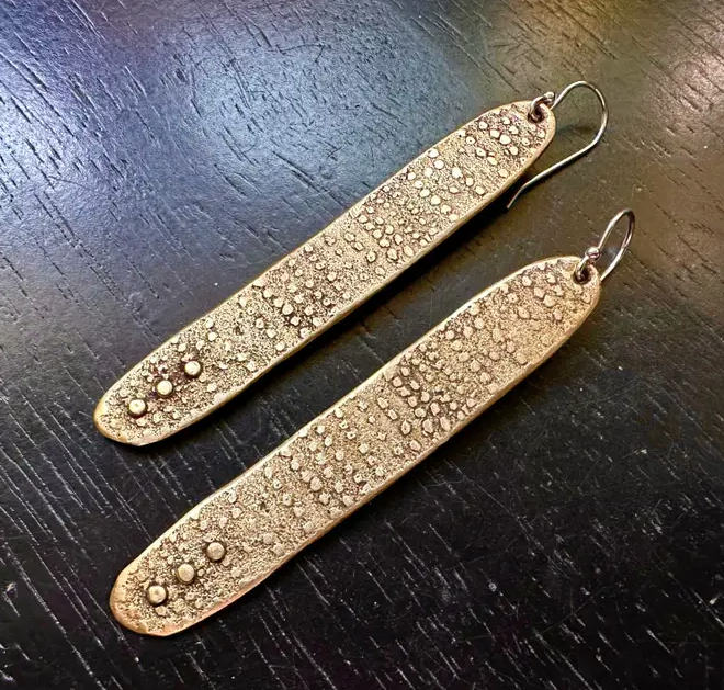 Brass LONG Relic Earrings