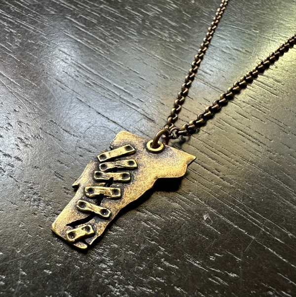 Repairing Vermont Necklace- Oxidized Brass (Donating to VT's Long Term Recovery Groups)