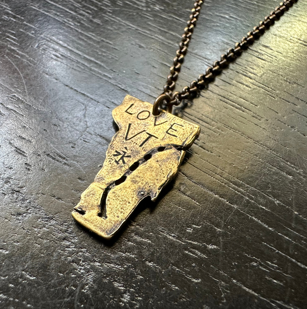 Repairing Vermont Necklace- Oxidized Brass (Donating to VT's Long Term Recovery Groups)
