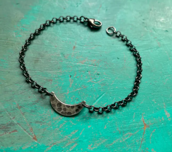 Private listing Heather M: 7" Silver crescent moon bracelet