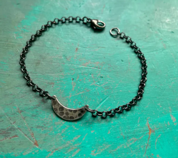 Private listing Heather M: 7" Silver crescent moon bracelet