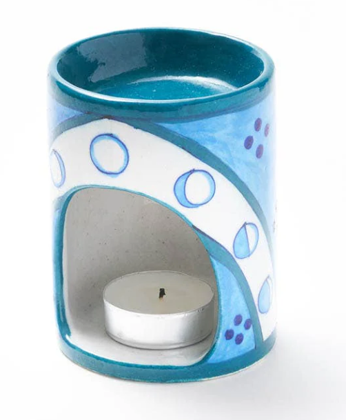 AMIYA Moon phase Essential Oil Warmer - Hand Painted Ceramic