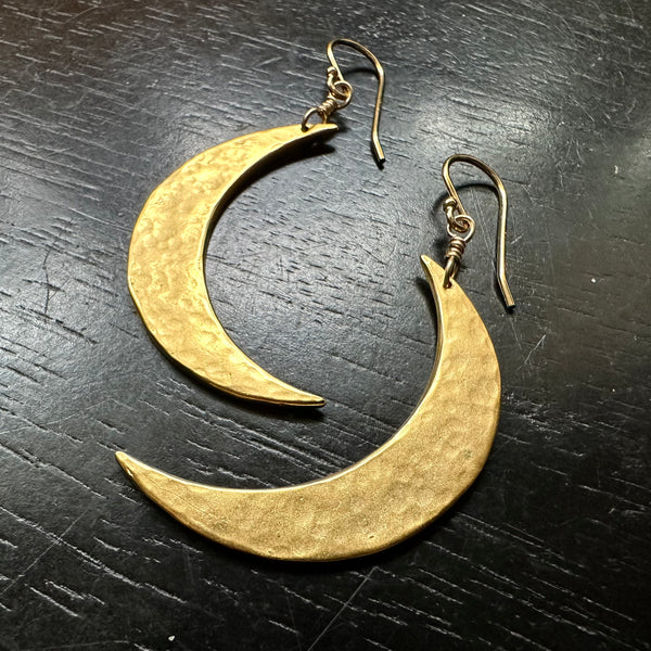 XL Crescent Moon earrings 24K GOLD VERMEIL