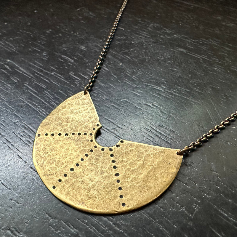 Brass Stippled Collar Necklace