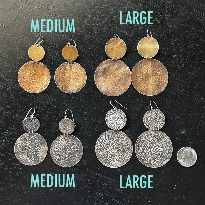 LIMITED RELEASE! LARGE "ORBITALS" Hammered Small Silver Discs Orbiting Large Silver Discs