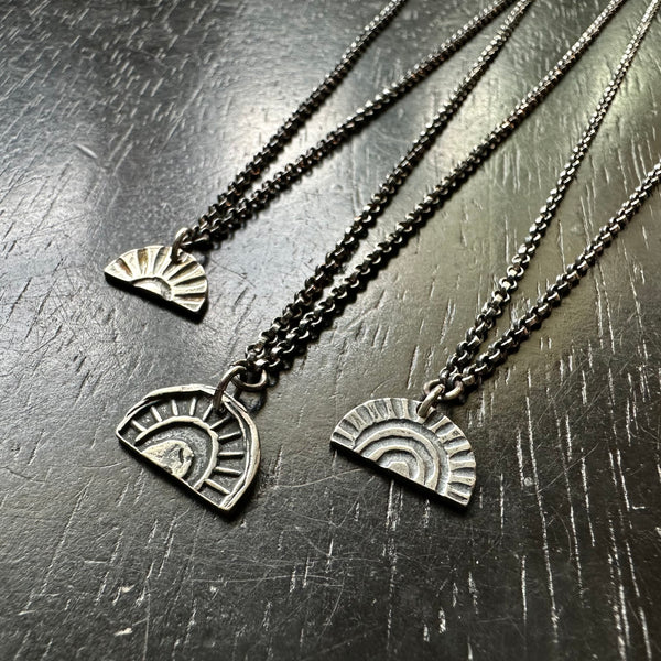 TINY SILVER "SUN-BOW" Necklace: 3 Styles to choose from: