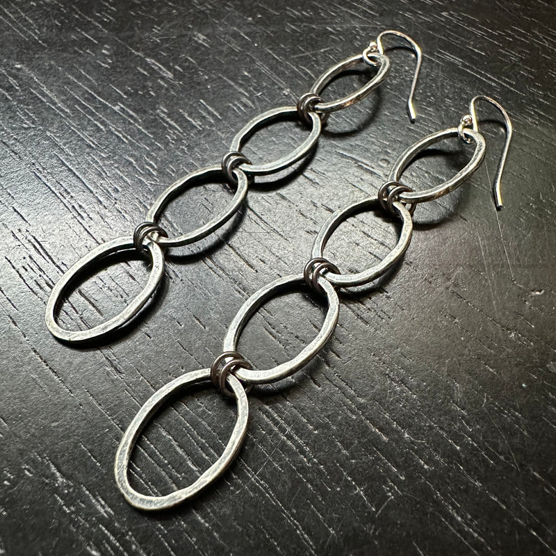 Chain Link Earrings in STERLING SILVER: Your choice of 3, 4 or 5 Links