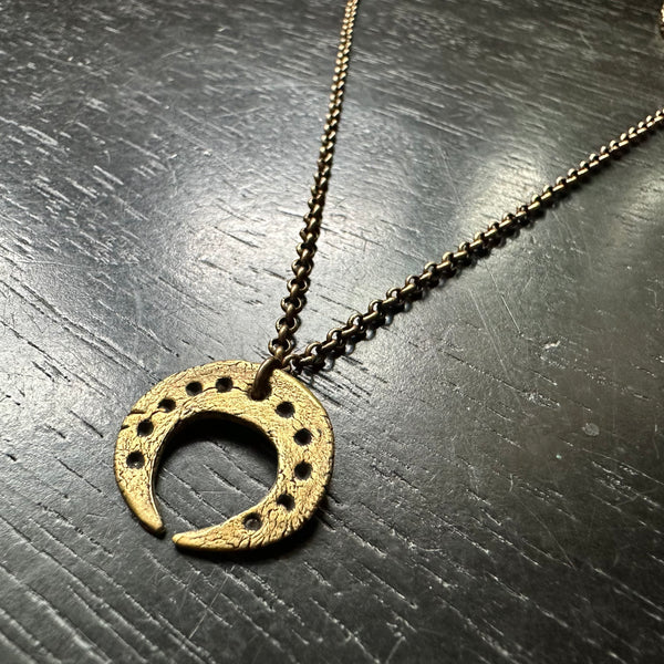 Ancient Moon Necklace - Brass