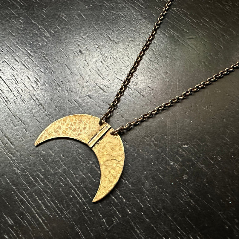Moon Blade Necklace - Brass