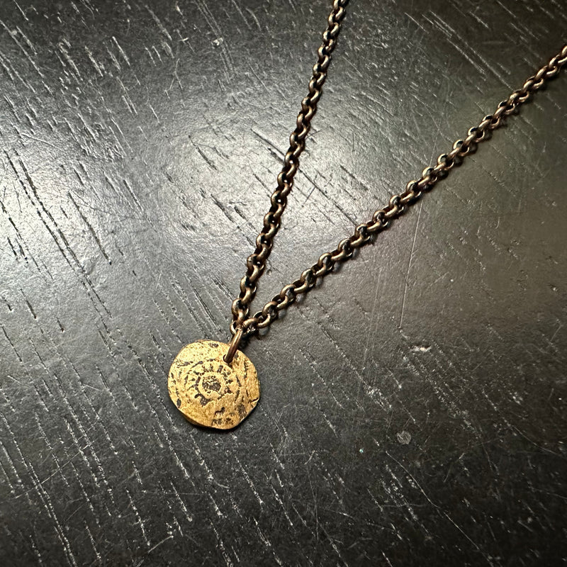 Rage Against the Dying of the Light Pendant - Brass