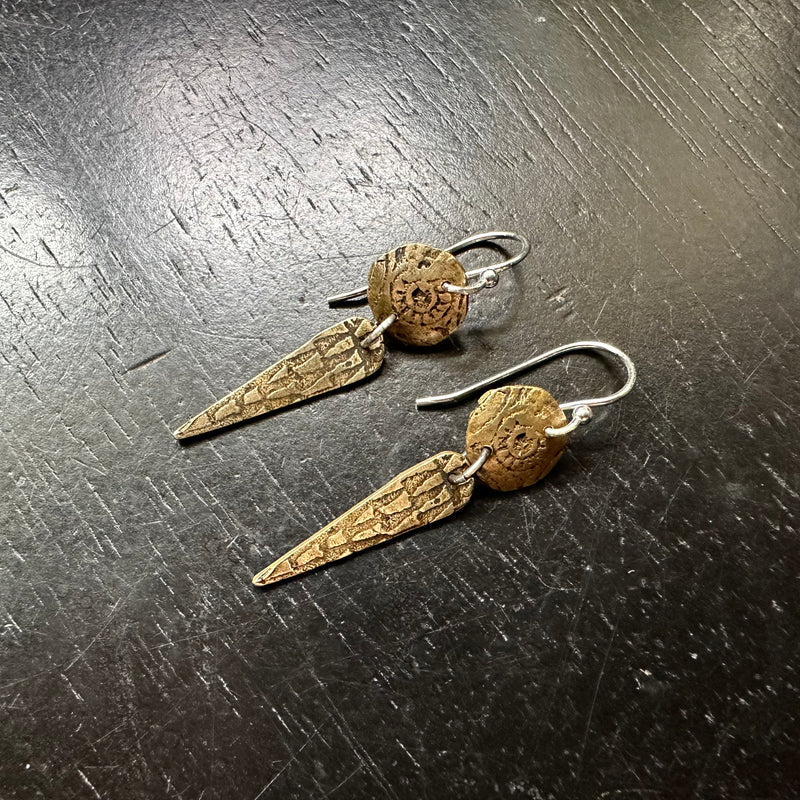 Brass Rays of Light Earrings