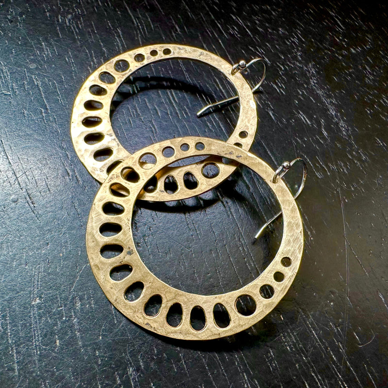 Lotus Root Earrings - Brass