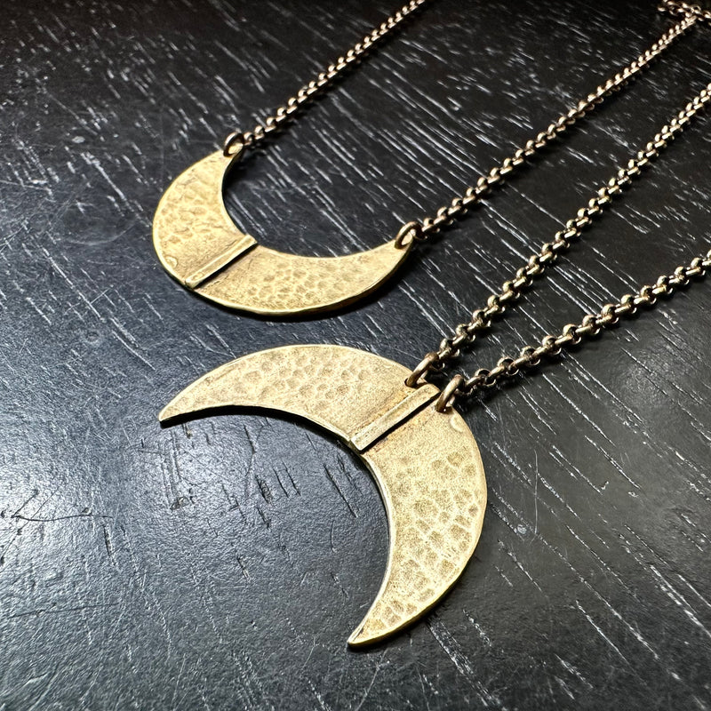 Moon Blade Necklace - Brass
