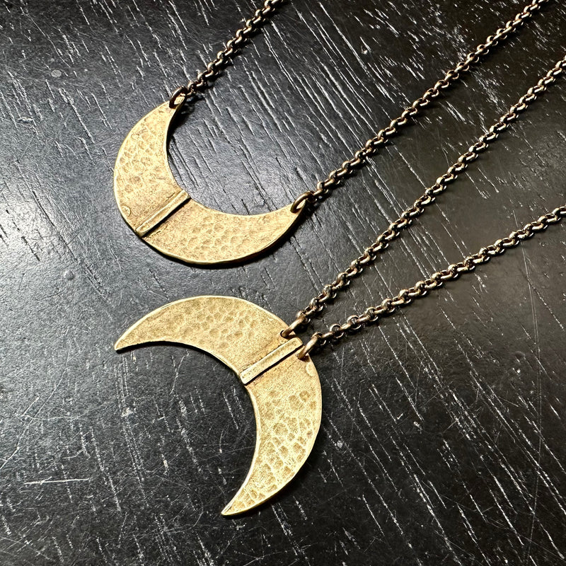 Crescent Moon Necklace, Tusk Necklace, Upside Down Moon Necklace, Double  Horn Necklace, Half Moon Necklace