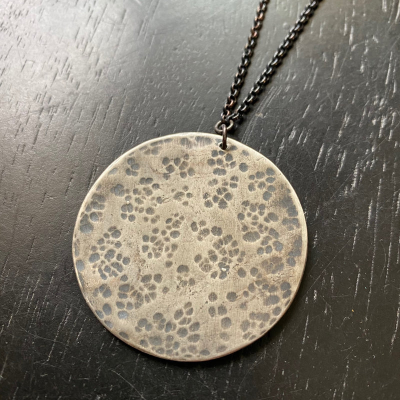 XL SILVER FULL Moon Necklace