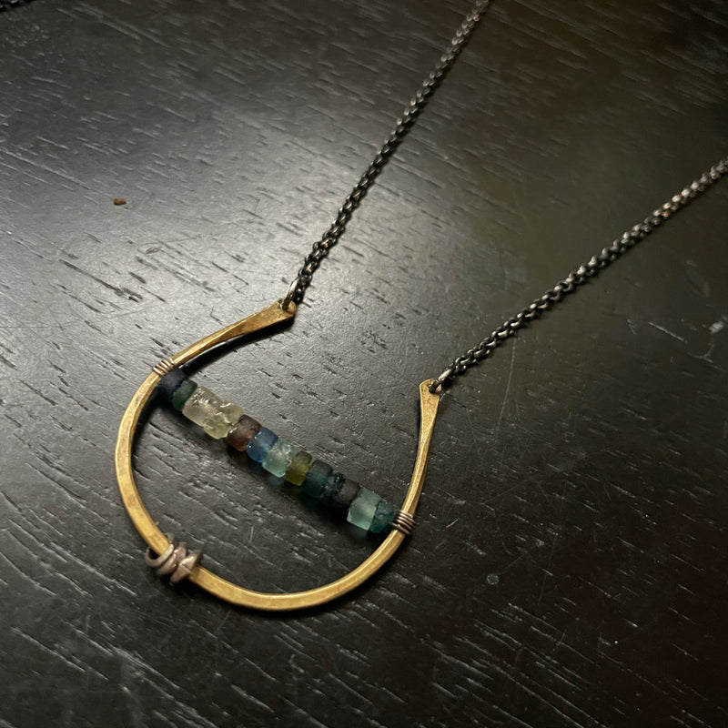 Artemis Necklace with ANCIENT ROMAN GLASS BEADS