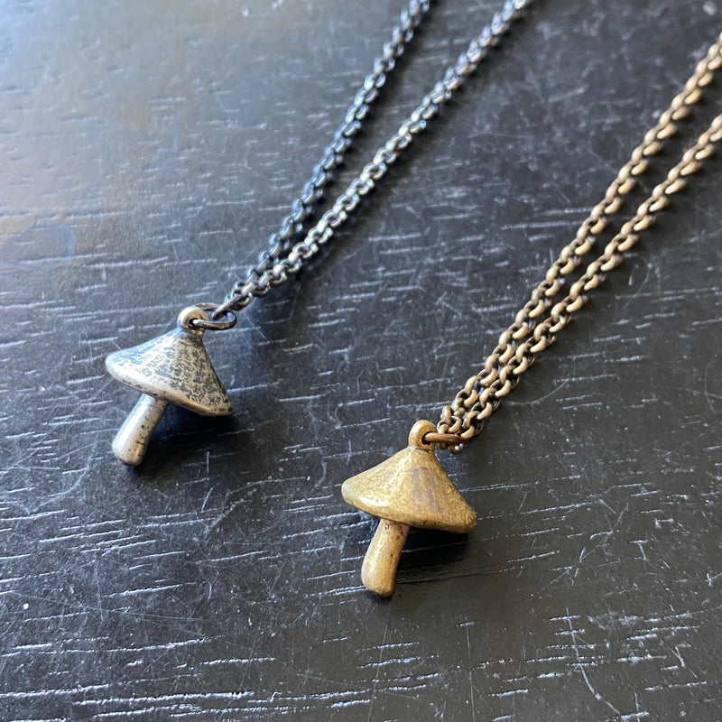 Alex Monroe 18ct Gold Teeny Tiny Mushroom Pendant Necklace | Liberty